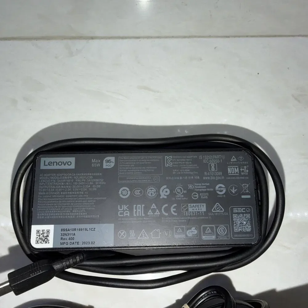 Genuine 65W Laptop USB-C Type-C Adapter Charger Lenovo ADLX65YLC3A ThinkPad X1